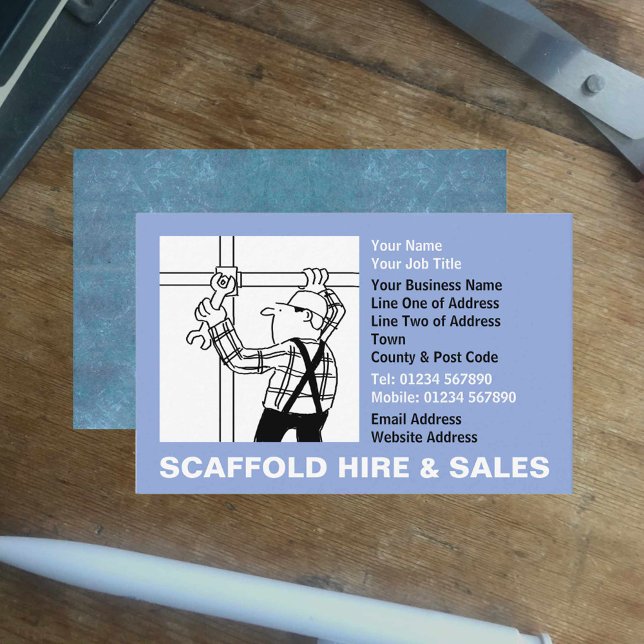 Scaffolding Hire & Sales Cartoon Business Card (Creator Uploaded)