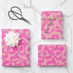 Scala Media Abstract Pink Modern Preppy Pattern Wrapping Paper Sheet
