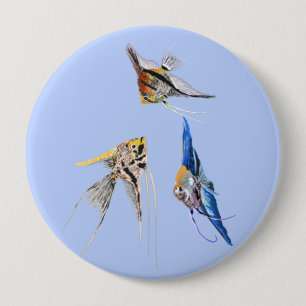 Scalar Fish 10 Cm Round Badge