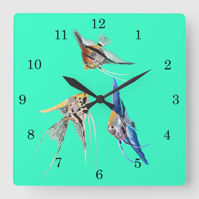 Scalar Fishes - Choose / add your colours Square Wall Clock (Front)