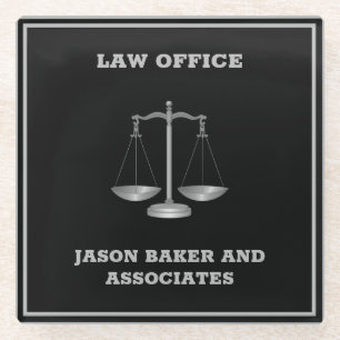 Scale of Justice Glass Coaster