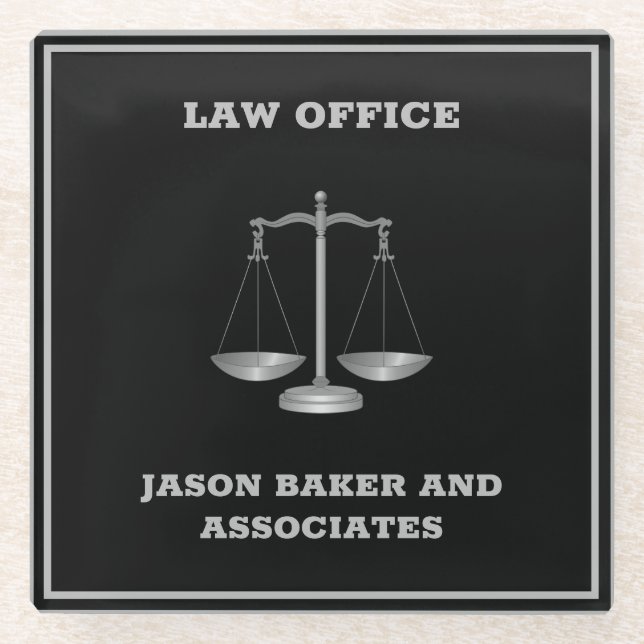 Scale of Justice  Glass Coaster (Front)