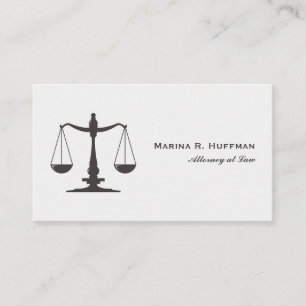 Scale of Justice grey Attorney   Professional Business Card