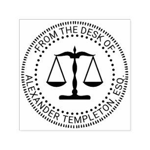 Scale of Justice Lawyer Legal “From the desk of” Self-inking Stamp