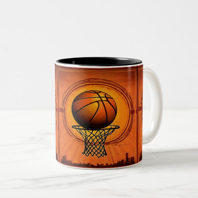 Scaleable Hoops – Basketball Vector Graphics Two-Tone Coffee Mug (Front Right)