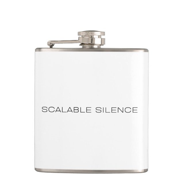 Scaleable Silence Stainless Steel Hip Flask (Front)