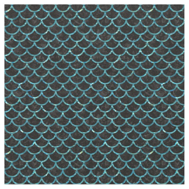 SCALES1 BLACK MARBLE & BLUE-GREEN WATER FABRIC (Close Up)