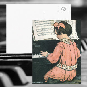 Scales by Jessie Willcox Smith, Piano Music Girl Postcard