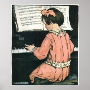 Scales by Jessie Willcox Smith, Piano Music Girl Poster