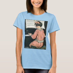 Scales by Jessie Willcox Smith, Piano Music Girl T-Shirt