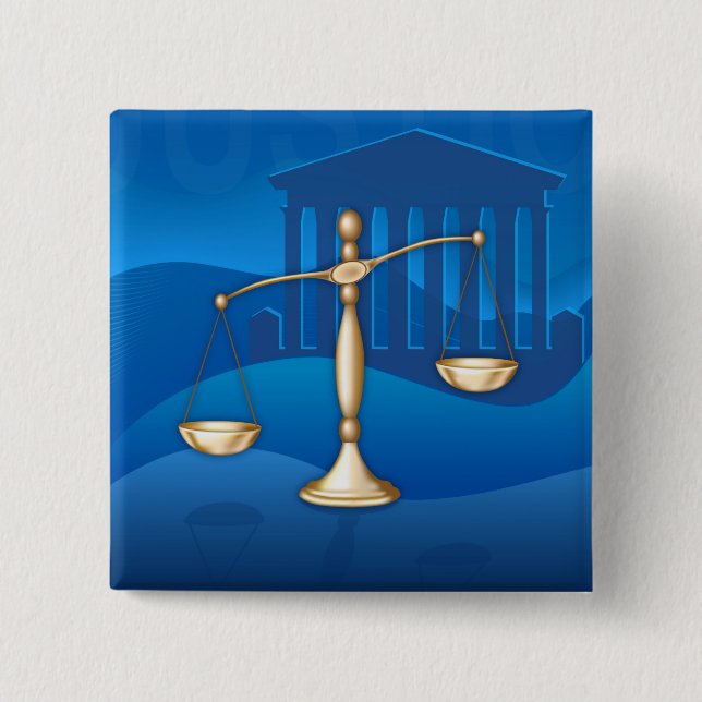 Scales of Justice 15 Cm Square Badge (Front)