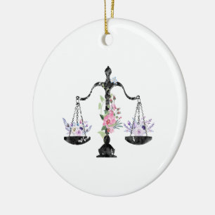Scales of Justice Art Ceramic Tree Decoration