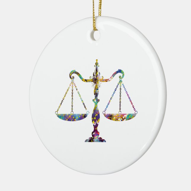Scales of Justice Art Ceramic Tree Decoration (Left)