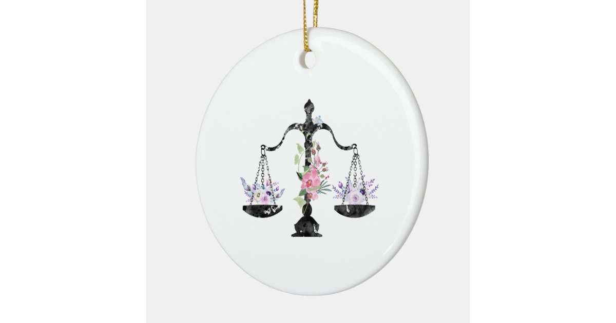 Scales of Justice Art Christmas Ornament Zazzle.co.uk