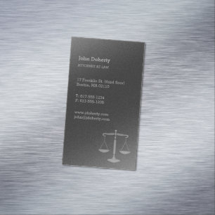 Scales of Justice Attorney at Law Magnetic Business Card