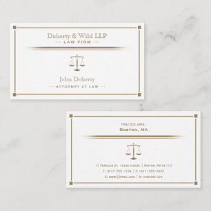 Scales of Justice ATTORNEY   Exclusive Golden Business Card