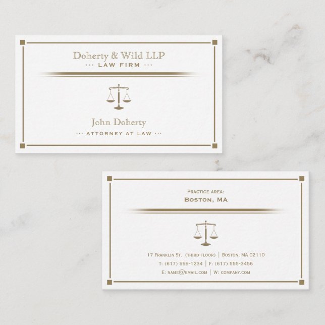 Scales of Justice ATTORNEY | Exclusive Golden Business Card (Front/Back)
