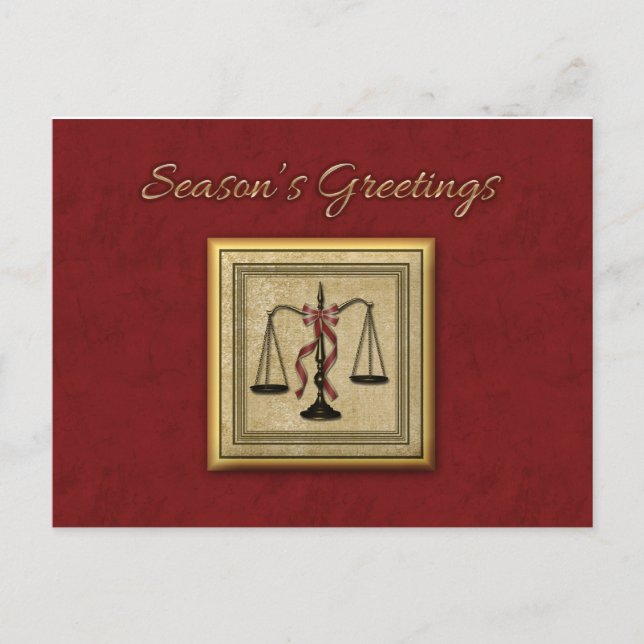 Scales of Justice, Attorney, Holiday Greeting (Front)