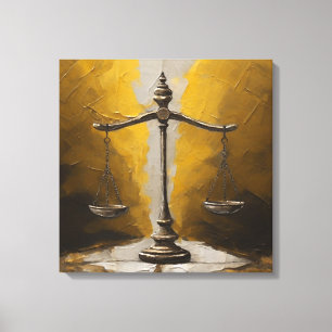 Scales Of Justice Attorney Law Abstract Painting Canvas Print