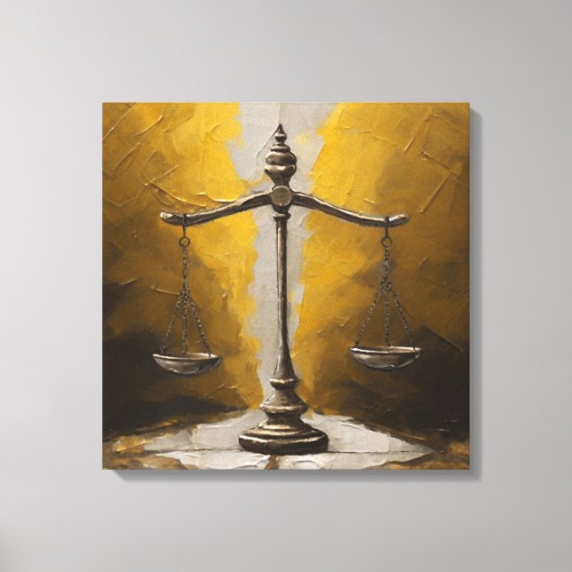 Scales Of Justice Attorney Law Abstract Painting Canvas Print (Front)