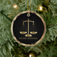 Scales of Justice  - Black and Gold - 2 Side Print