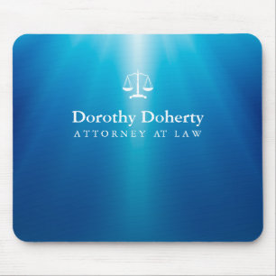 Scales of Justice   Blue Rays Background Mouse Mat