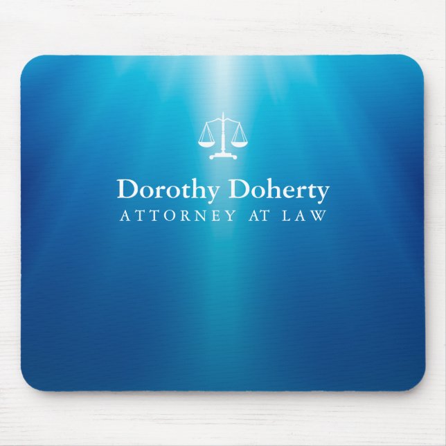 Scales of Justice | Blue Rays Background Mouse Mat (Front)