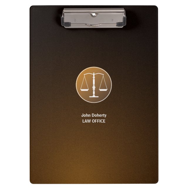 Scales of Justice | Brown Clipboard (Front)