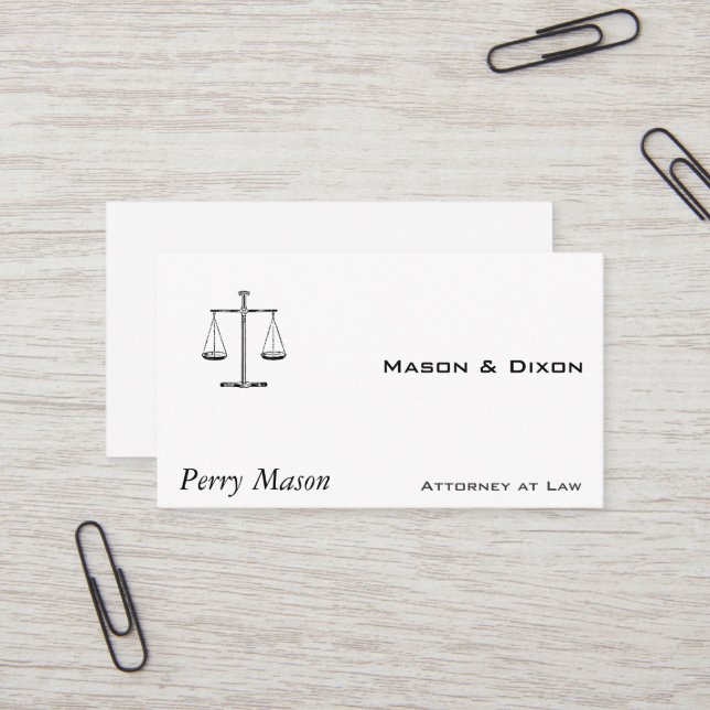 Scales of Justice Business Card (Front/Back In Situ)