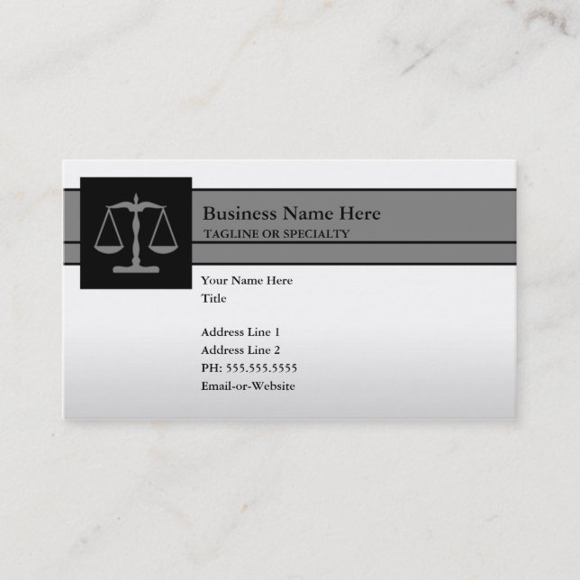 scales of justice business card (Front)