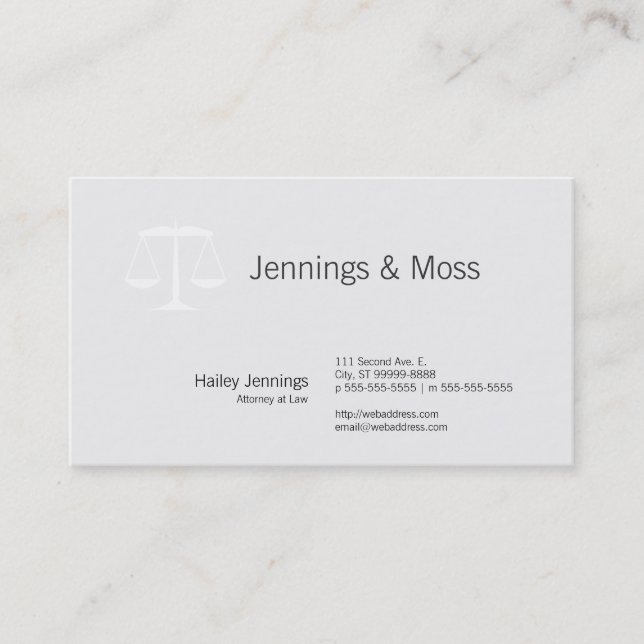 Scales of Justice Business Card (Front)