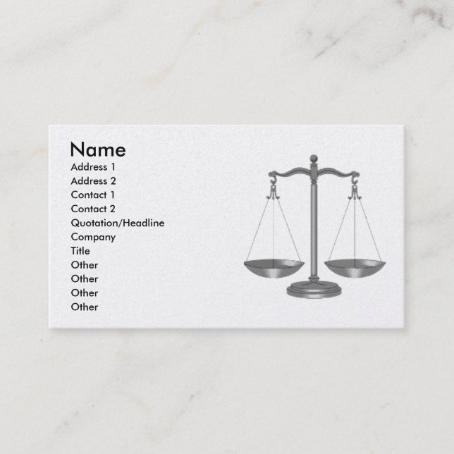 Scales of Justice Business Card (Front)