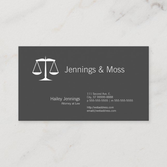 Scales of Justice Business Card (Front)