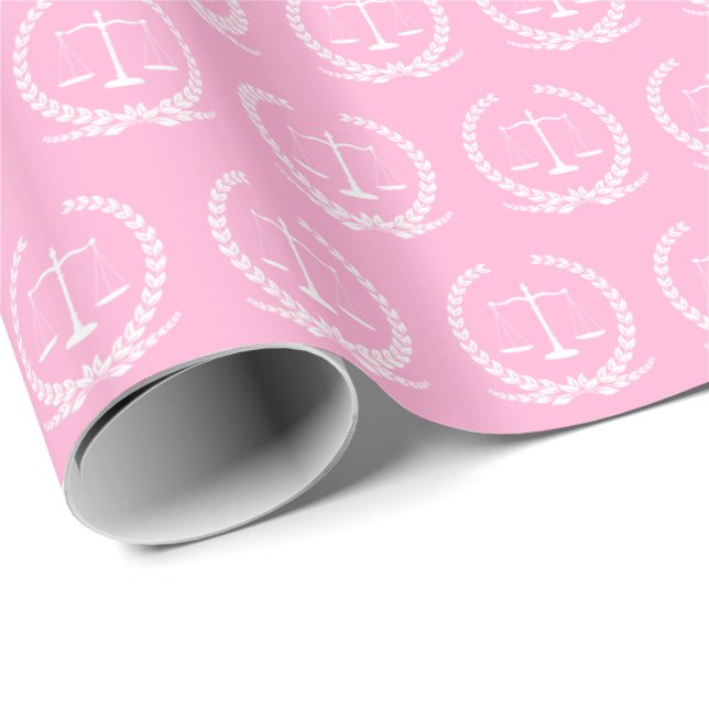 Scales of Justice | Carnation Pink Wrapping Paper (Roll Corner)