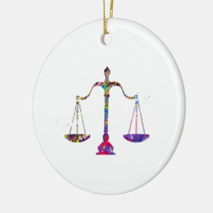 Scales of Justice Ceramic Tree Decoration