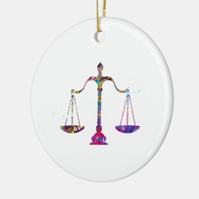 Scales of Justice Ceramic Tree Decoration (Left)