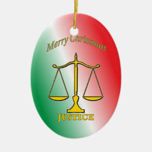 Scales Of Justice Ceramic Tree Decoration