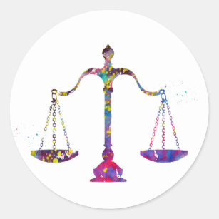 Scales of Justice Classic Round Sticker