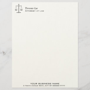 Scales of Justice Customized Letterhead