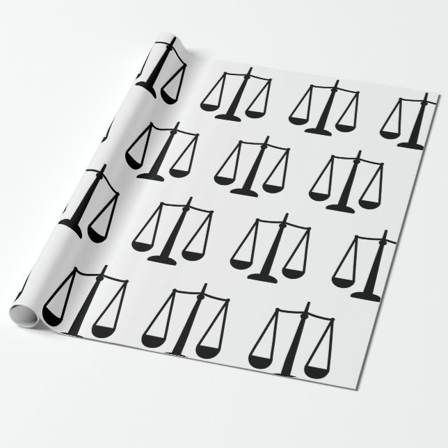 Scales of Justice Design for Law School Grads Wrapping Paper (Unrolled)