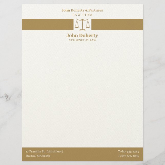 Scales of Justice | Elegant Professional Custom Letterhead (Front)