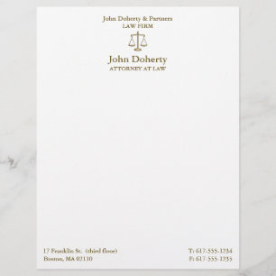 Scales of Justice Elegant Professional Custom Letterhead