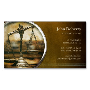 Scales of Justice Elegant Vintage Photo Magnetic Business Card