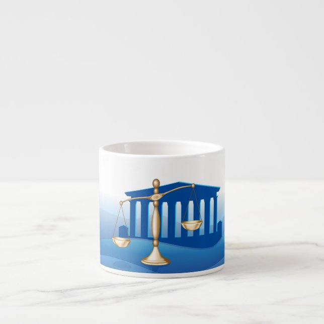 Scales of Justice Espresso Cup (Front)