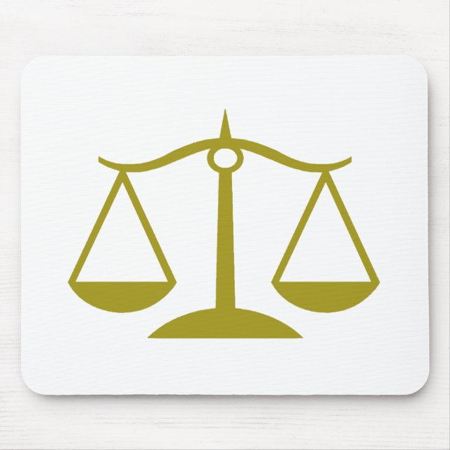 Scales of Justice - Gold Mouse Mat (Front)