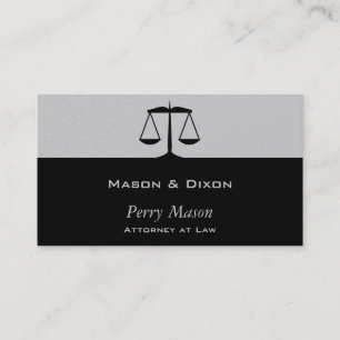 Scales of Justice Grey w/ QR Code Business Card