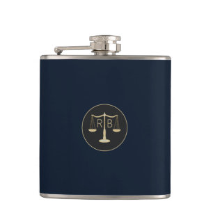 Scales Of Justice Hip Flask