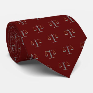 Scales Of Justice in Grey and Gold Tie
