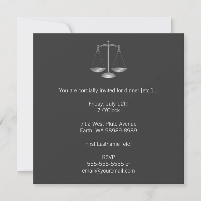Scales of Justice Invitation (Front)