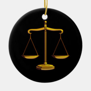Scales of Justice   Law Gifts Ceramic Tree Decoration
